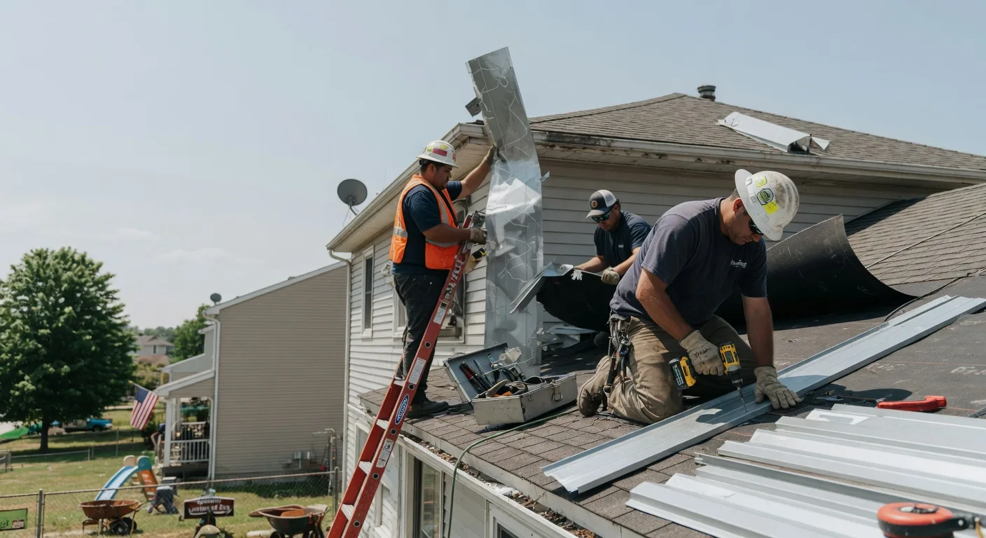 Storm Damage Metal Roof Repair in Northboro, IA